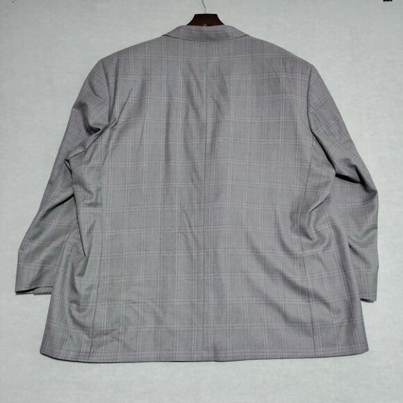 Holland & Sherry Savile Row Gray Purple Plaid Men’s 58S Blazer Jacket Sport Coat - Picture 2 of 16